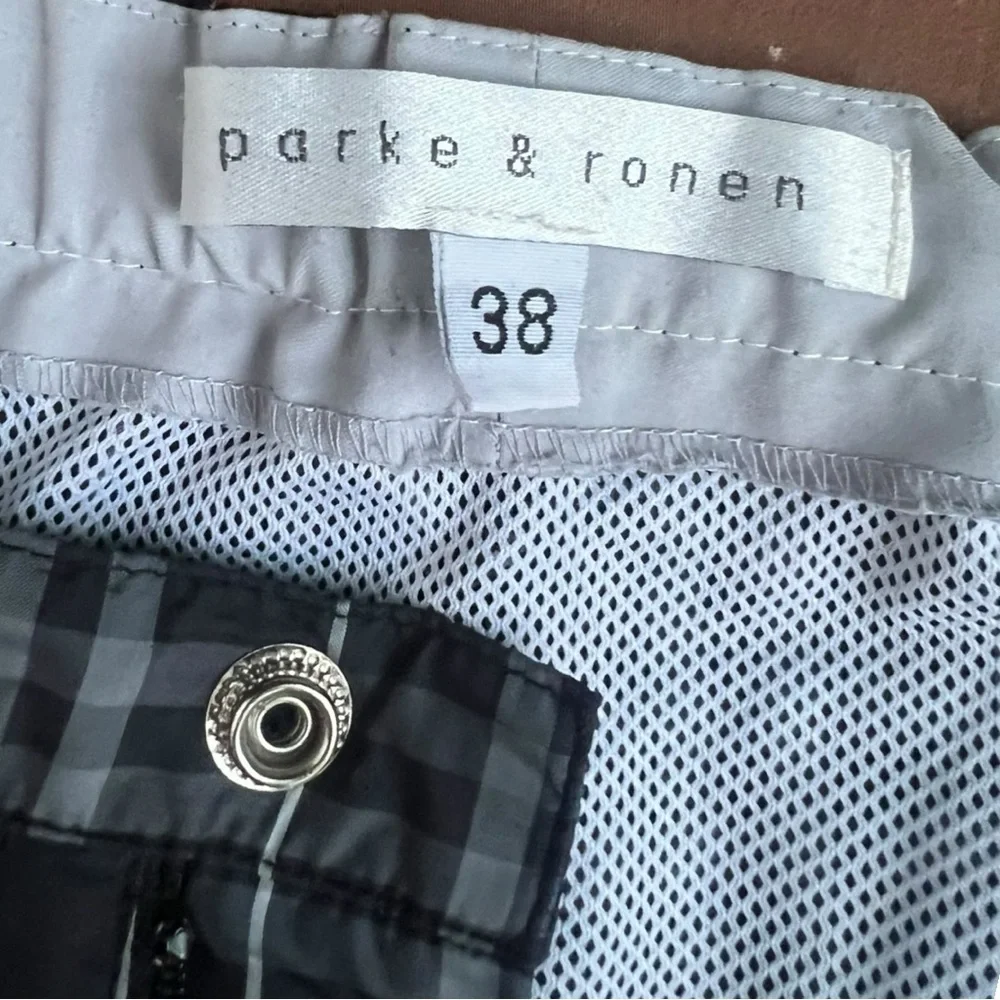 🩳‎ Parke & Ronen Men’s Plaid Swim Shorts — Size 38
